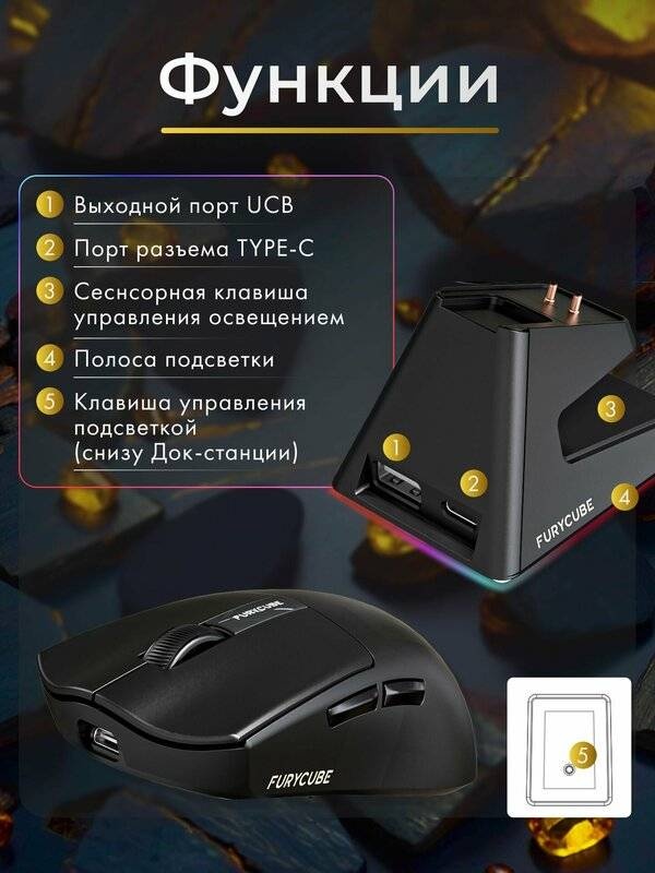 Мышь FURYCUBE G9 PRO черный