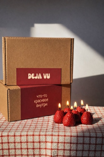 Декоративная свеча DEJA VU КЛУБНИКА 2.5 см, 6 шт красный