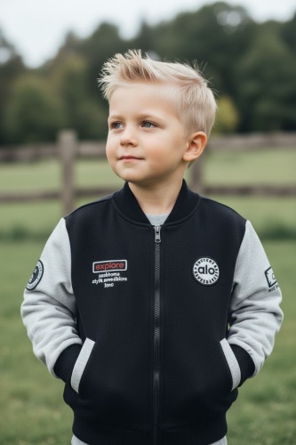 Бомбер Kids Moda черный, серый