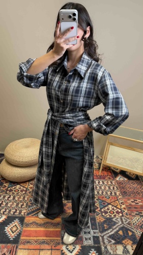 Рубашка синий, белый