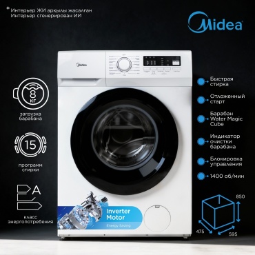 Стиральная машина Midea MFN03W80B/W-KZ белый