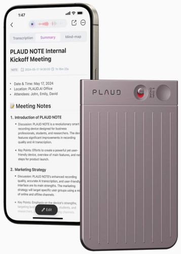 Диктофон PLAUD Note Chat GPT AI розовый