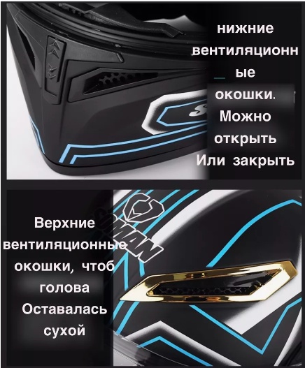 Мотошлем Soman SM955-S Черный матовый L