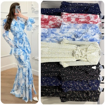 Вечернее платье Fashion синий, белый