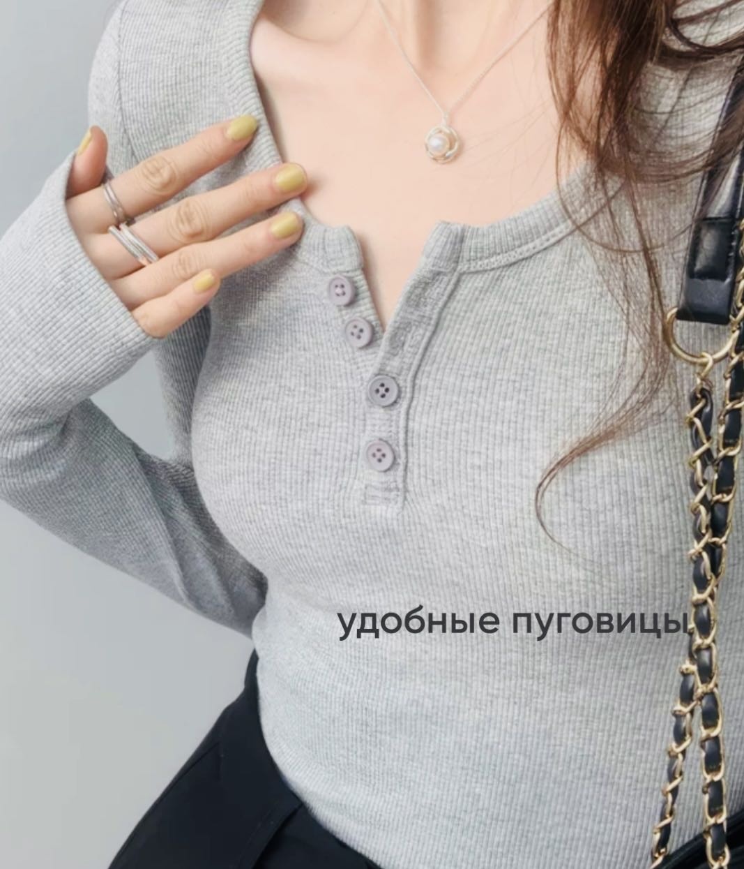 Лонгслив GRATEFUL серый