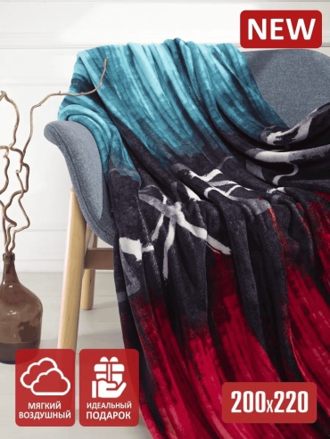 Плед Loveberry 200х220 см, велсофт, мультиколор