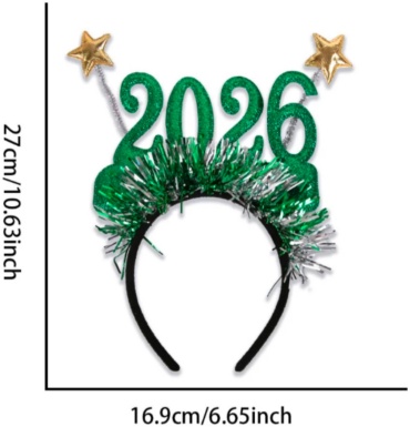 Новогодний ободок 2026 зелёный