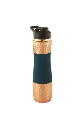 Медная бутылка с синей вставкой (20796), 1 л