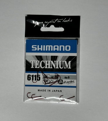 Крючок для рыбалки SHIMANO Крючок Офсетный рыболовный SHIMANO 6115 #10 одинарный красный 9 шт