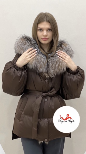Парка коричневый