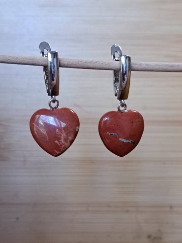 Серьги Aknyet нержавеющая сталь, яшма