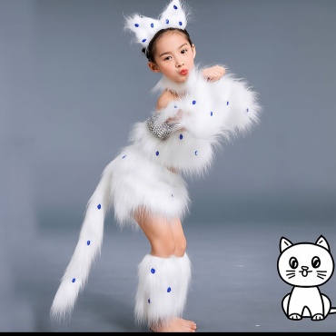 Карнавальный костюм Белой Кошечки белый