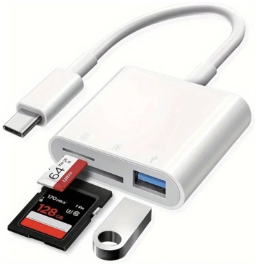 Картридер КАРТРИДЕР МИНИ USB Type-C для SD, microSD, USB 2.0, USB 3.0
