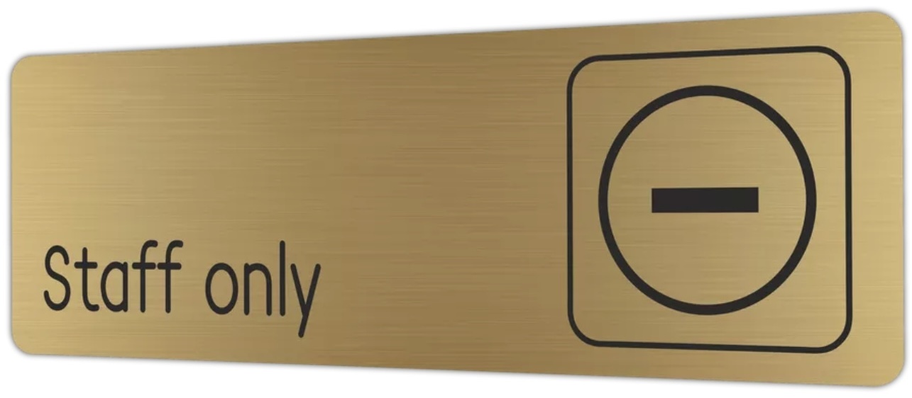 Табличка Staff only 30x10 см