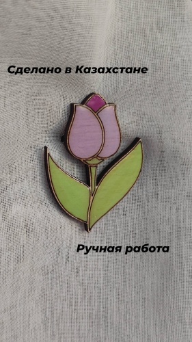 Брошь Sofi_anna_ дерево, ювелирная смола, без вставок