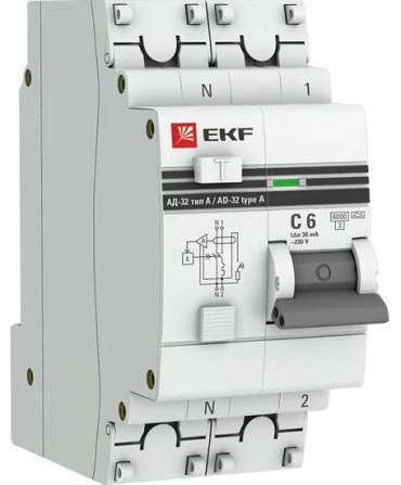 Дифференциальный автомат EKF C 6 30 мА класс C