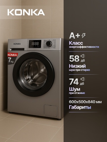 Стиральная машина KONKA KWM07-12L22BS серый