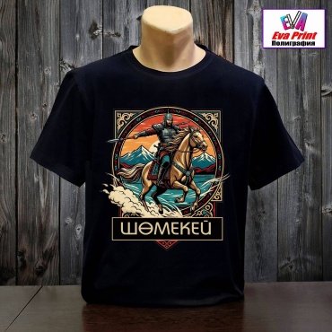 Футболка Eva Print Шөмекей, батыр черный