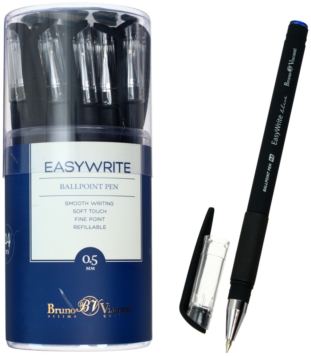 Ручка шариковая Bruno Visconti EasyWrite 1 шт, 0.5 мм, цвет чернил синий