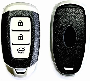 Чехол 16680677_228613612 чехол для ключа Hyundai Accent 2021г черный, серебристый