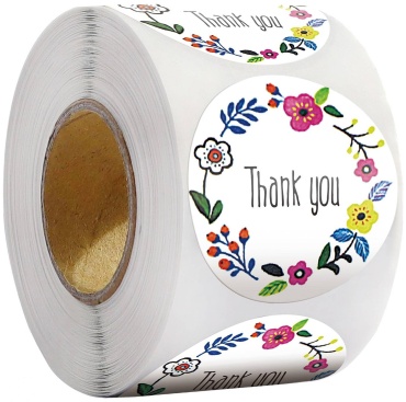 Наклейки. Thank you. 2,5см. 500шт