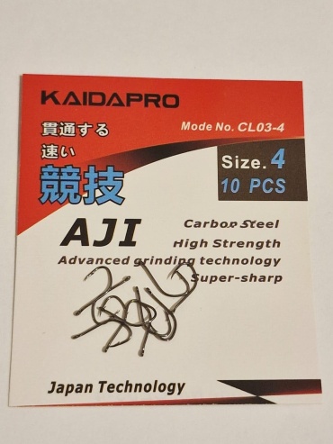 Крючок для рыбалки Kaida Kaida PRO AJI одинарный черный 10 шт