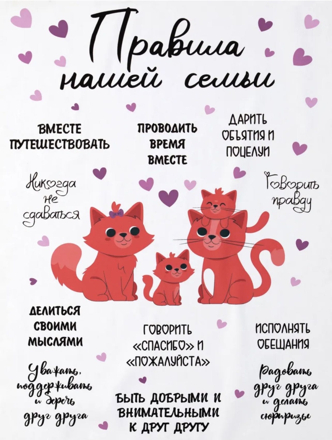 Ключница Правила семьи, МДФ