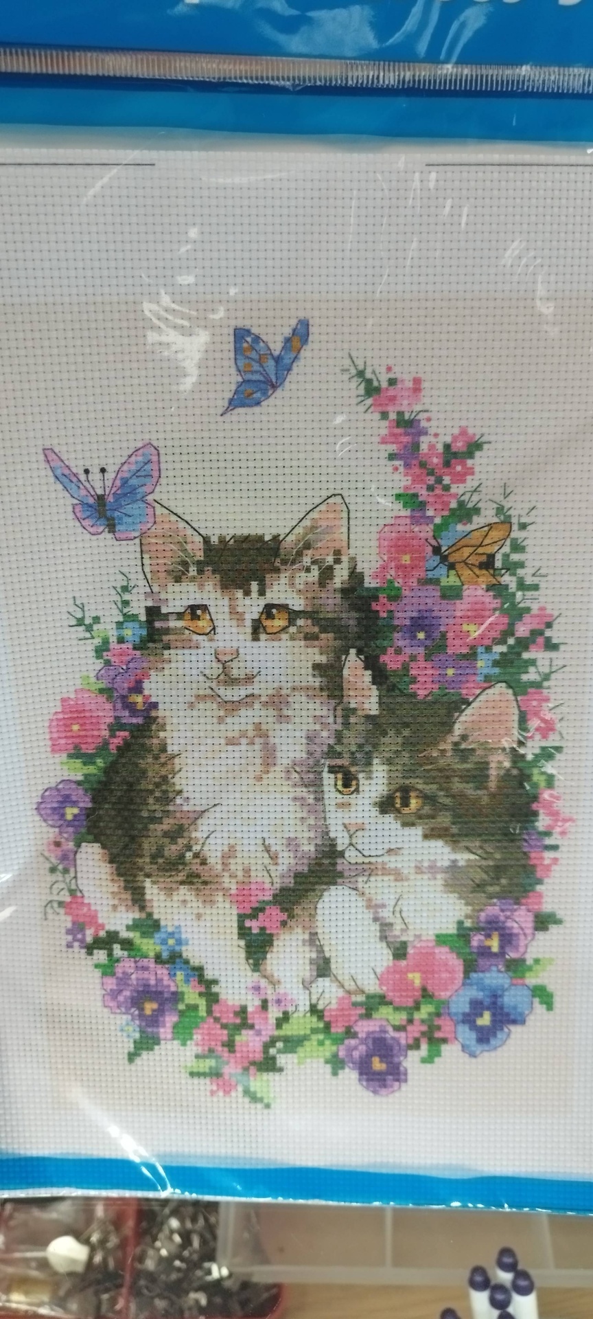 Cross Stitch Kit Cats01