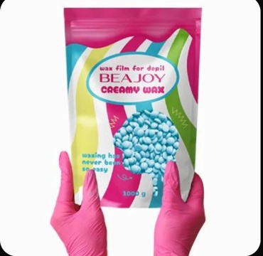 Воск пленочный Воск для депиляции плёночный creamy wax Lazur плотность средняя в гранулах 1000 г