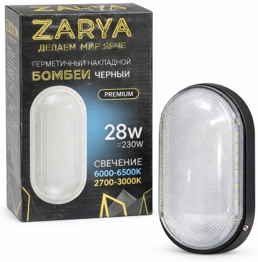 Светильник настенно-потолочный Zarya LED черный
