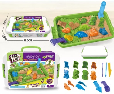 Кинетический песок Sand Toy 1500 Dino зеленый, бежевый 1.5 кг