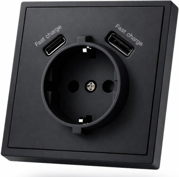 Розетка USB Империя света Art MTB-015, черный, антрацит
