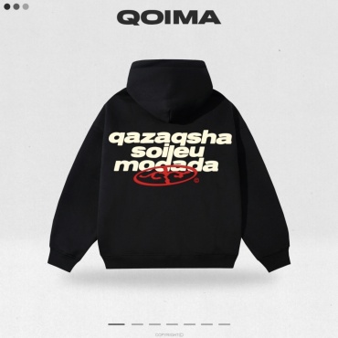 Худи QOIMA Qazaqsha soiley modada черный
