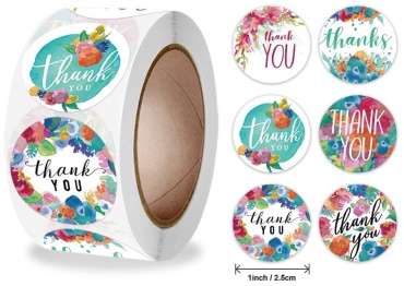 Наклейки . Thank you. 2,5см. 500шт