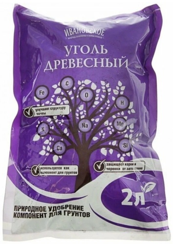 Удобрение Ивановское гранулы Древесный уголь 2 л