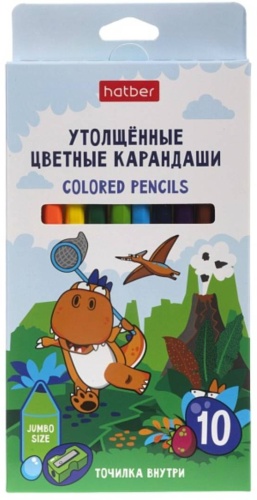 Цветные карандаши Hatber 91772 форма шестигранная 10 шт