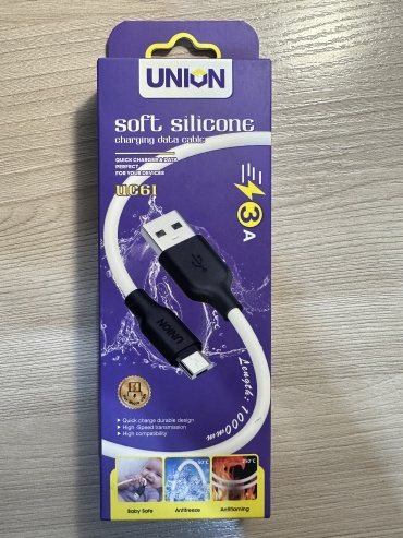 Кабель Union micro-USB 2.0 (M), 1 м, Кабель Union USB 1,0 (M), USB 4 Type-C (M) черный  черный