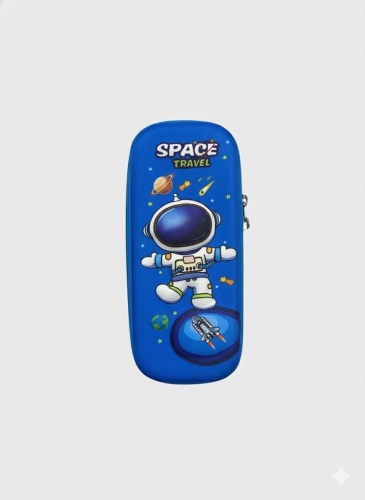 Пенал Space travel, застежка молния, синий