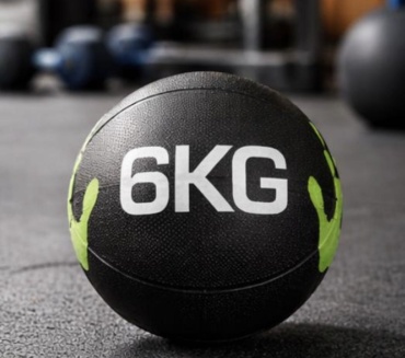 Metasport Медбол 6 кг (медицинский мяч, для фитнеса, кроссфита и функциональных тренировок) 28 см черный