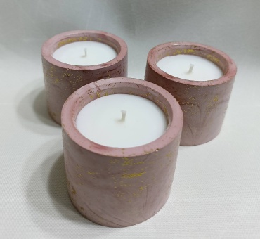 Ароматическая свеча "Classic Pink" 4.5 см, 3 шт розовый, золотистый, мультиколор
