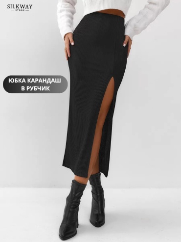Юбка карандаш Silk Way Store черный