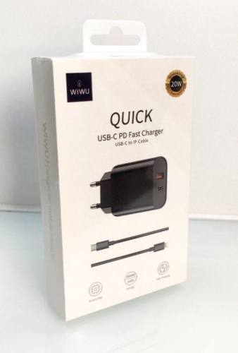 Зарядное устройство WIWU U002 USB, USB Type-C черный