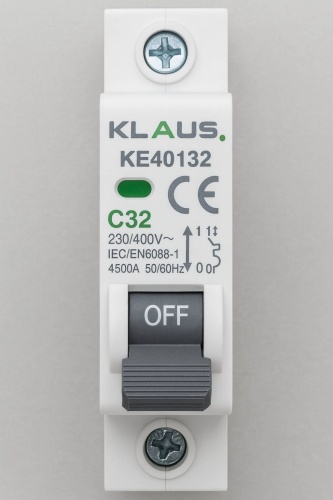 KLAUS автоматический выключатель 1P 32 A, 4.5 кА, 230/400 В