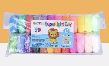 Воздушный пластилин BAOKU Super Light Clay c 24 цветами.