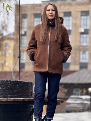Дубленка Manetti коричневый