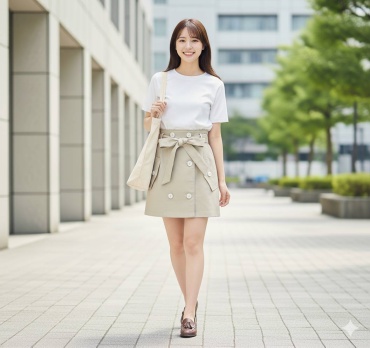 Юбка трапеция, юбка карго WOMAN FASHION бежевый, молочный