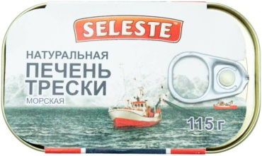 SELESTE печень трески натуральная морская 115 г