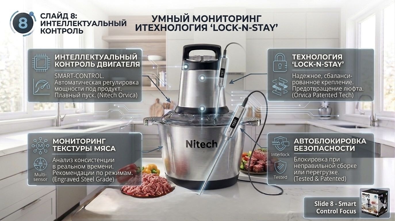 Кухонный измельчитель Nitech 2012 серый