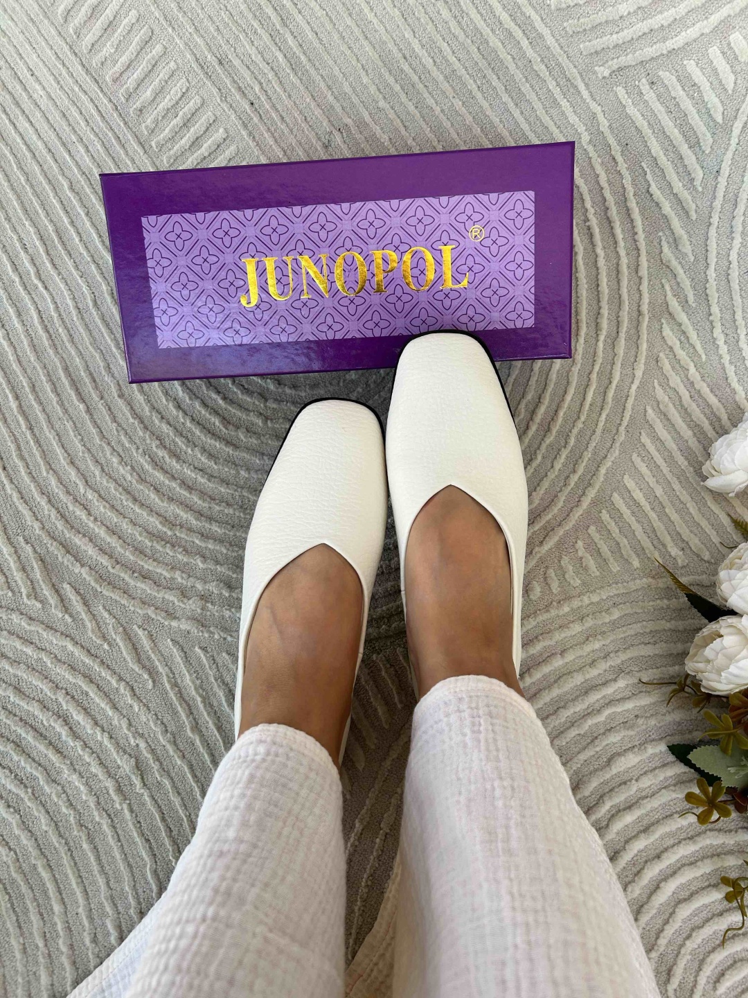 Балетки Junopol белый