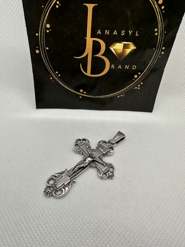 Крестик JANASYL Brand JB007 вес 9 г серебро, без вставок